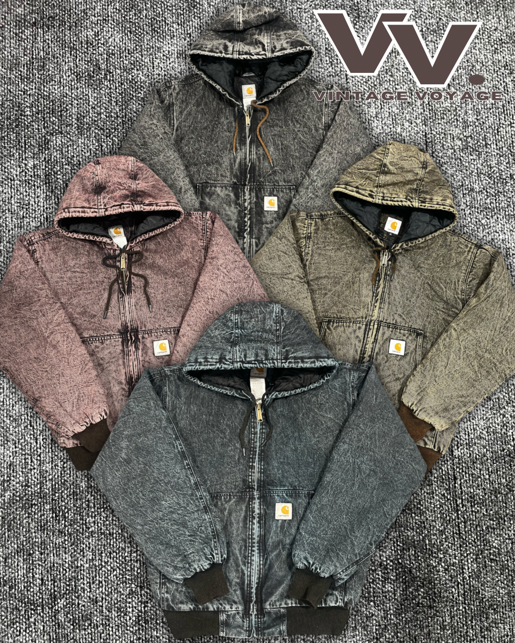 Carhartt Reworked Acid Washed Mixed Hooded Jackets