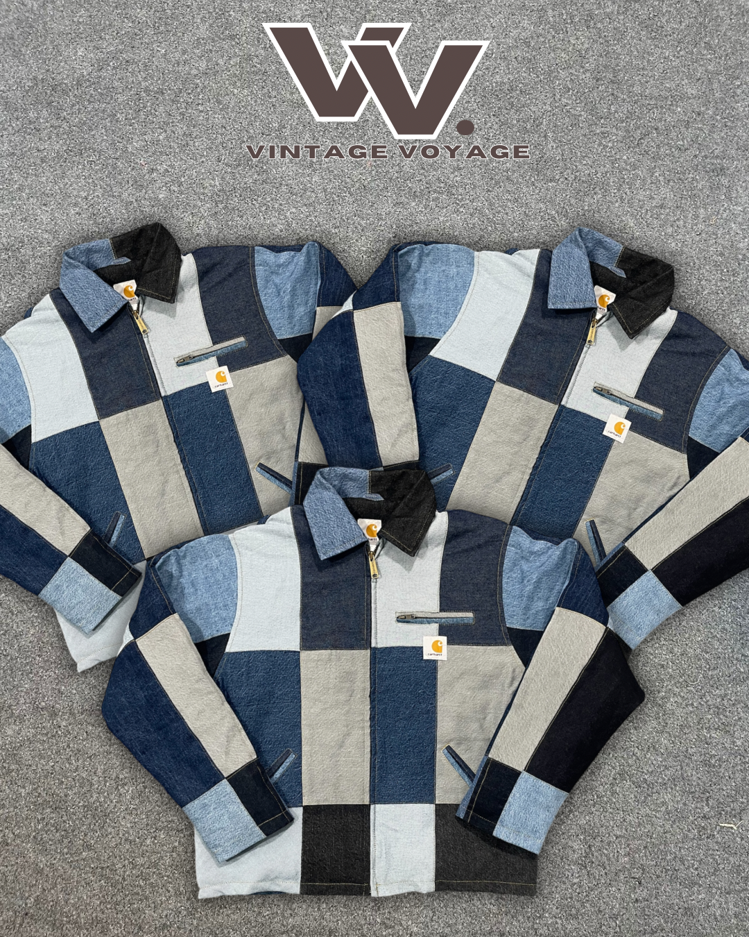 Carhartt Reworked Denim Patchwork Detroit Jackets