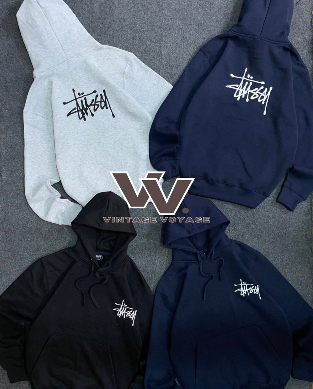 Stussy Reworked Embroidered Fleece Hoodies