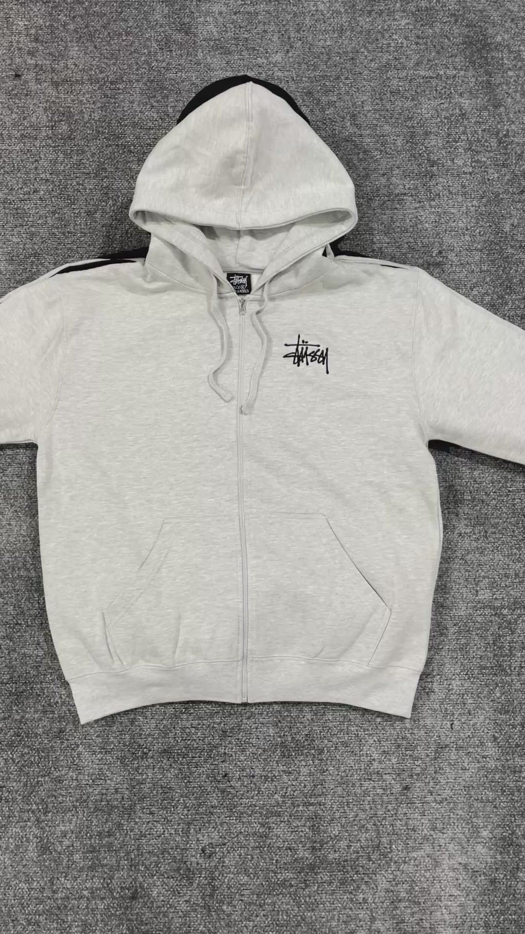 Stussy Reworked Embroidered Fleece Zipper Hoodies