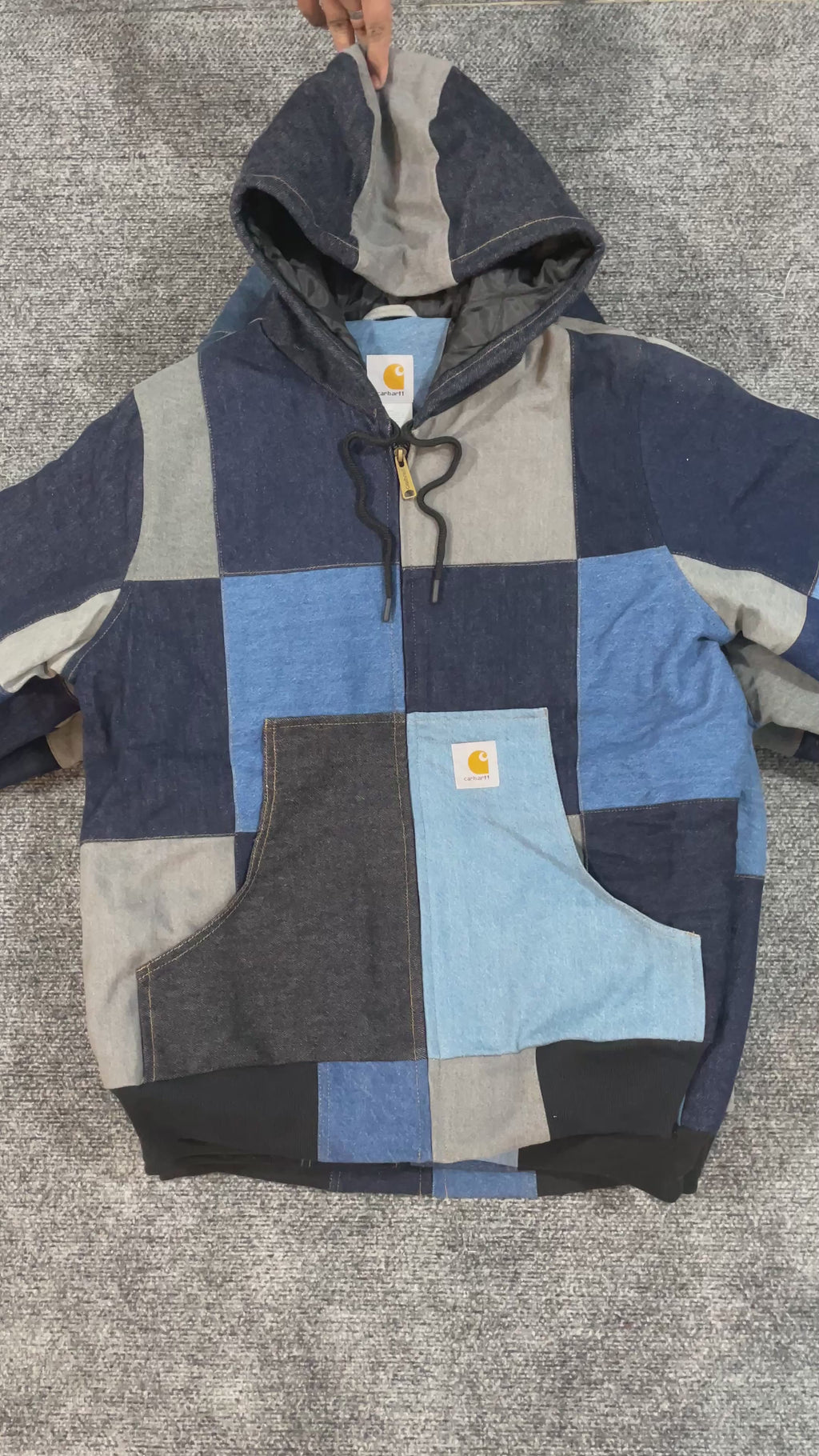 Carhartt Reworked Denim Patchwork Hooded Jackets