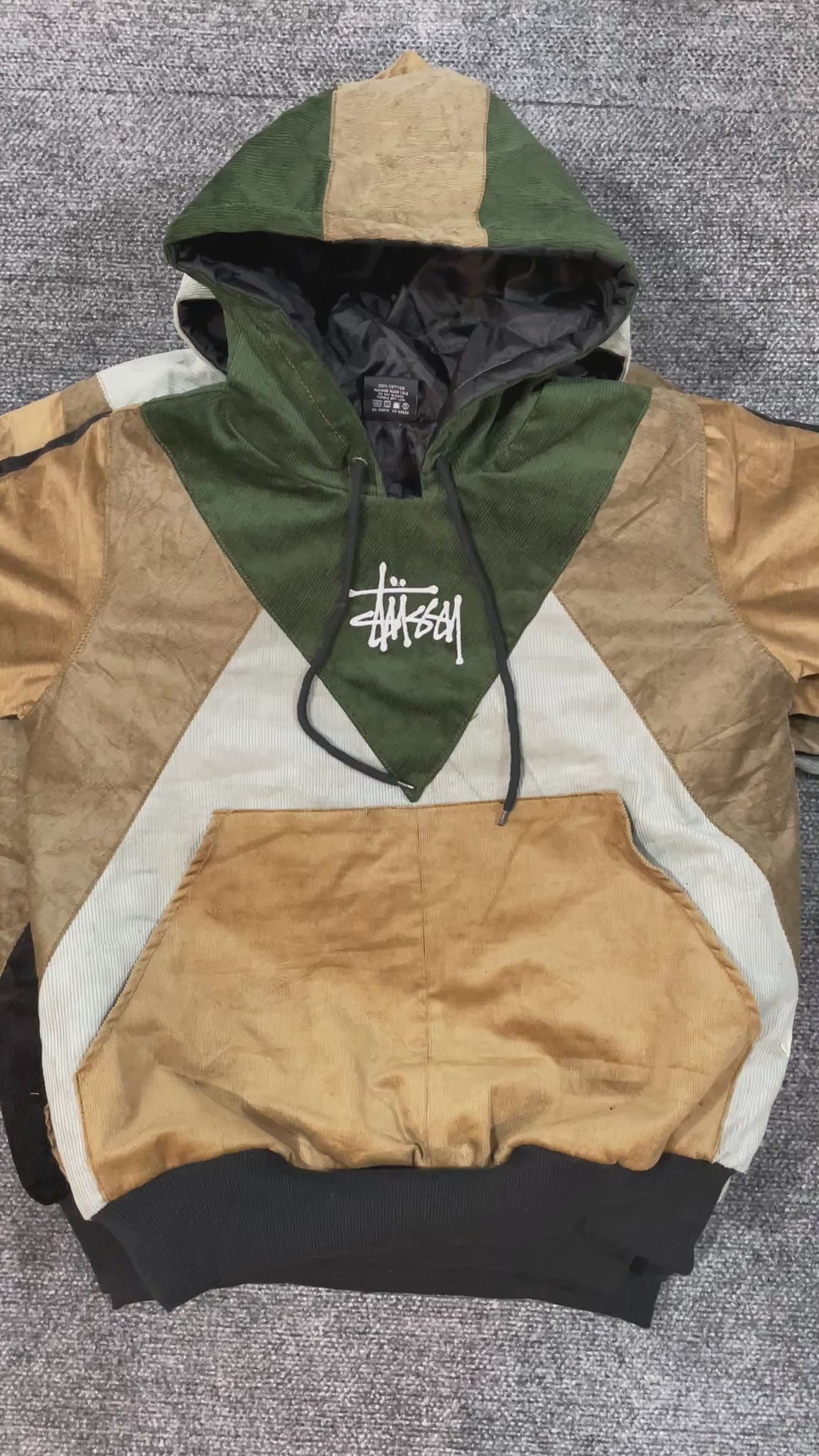 Stussy Reworked corduroy Patchwork Hoodies