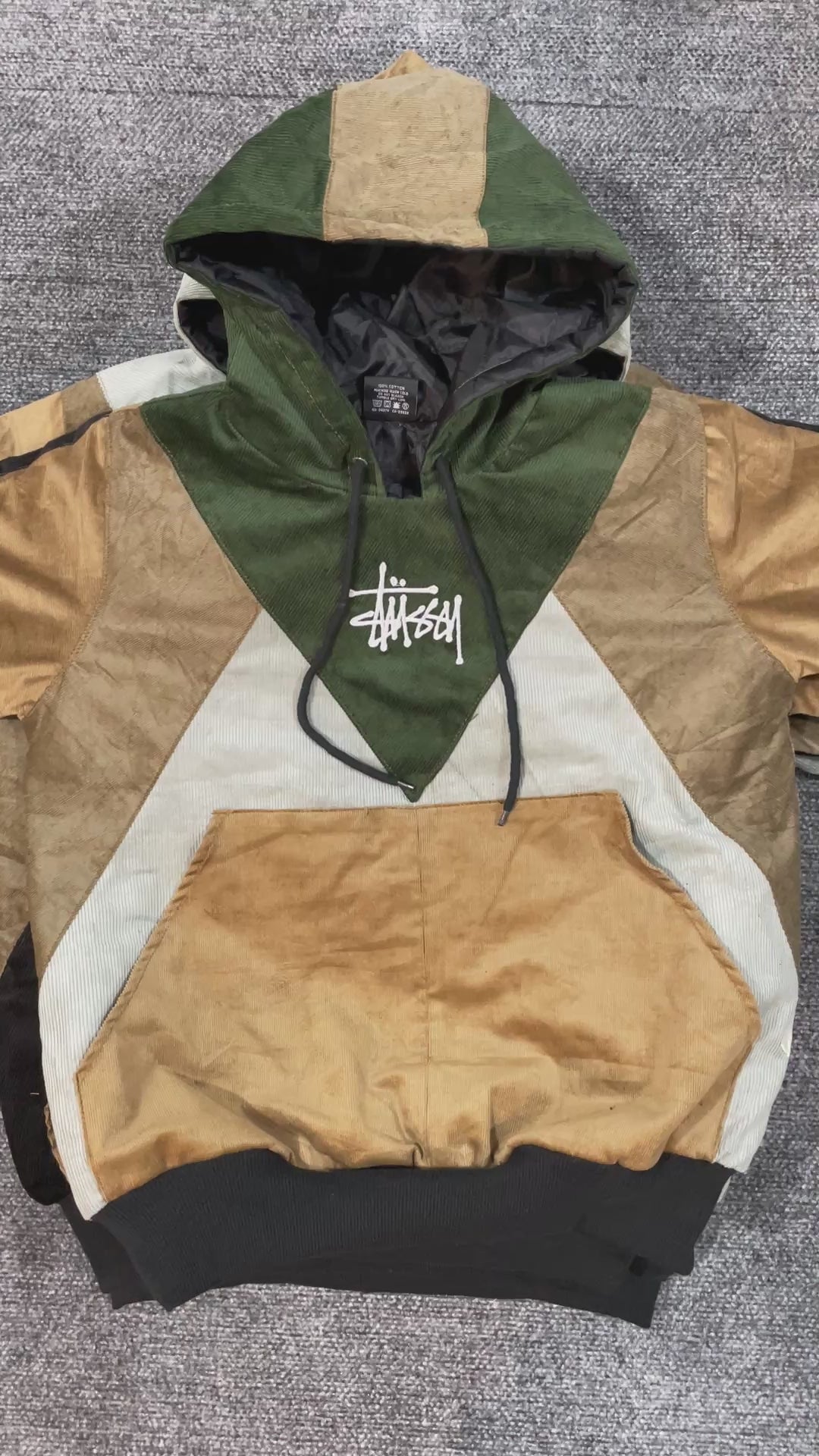 Stussy Reworked corduroy Patchwork Hoodies