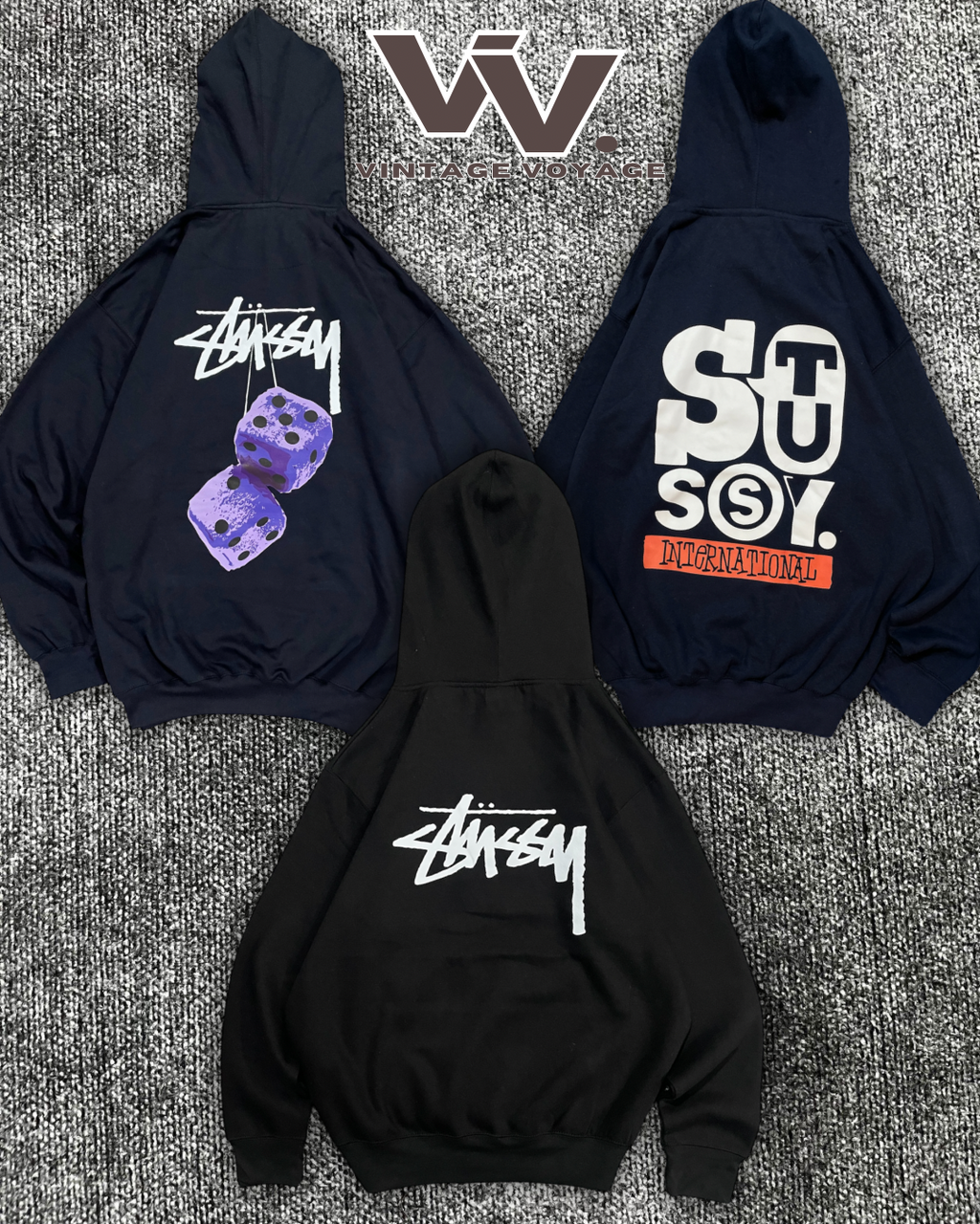 Stussy Reworked Printed Fleece Hoodies