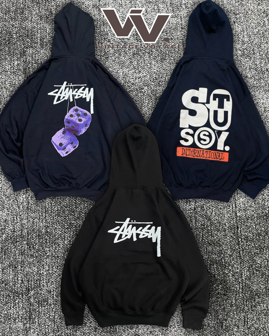 Stussy Reworked Printed Fleece Hoodies